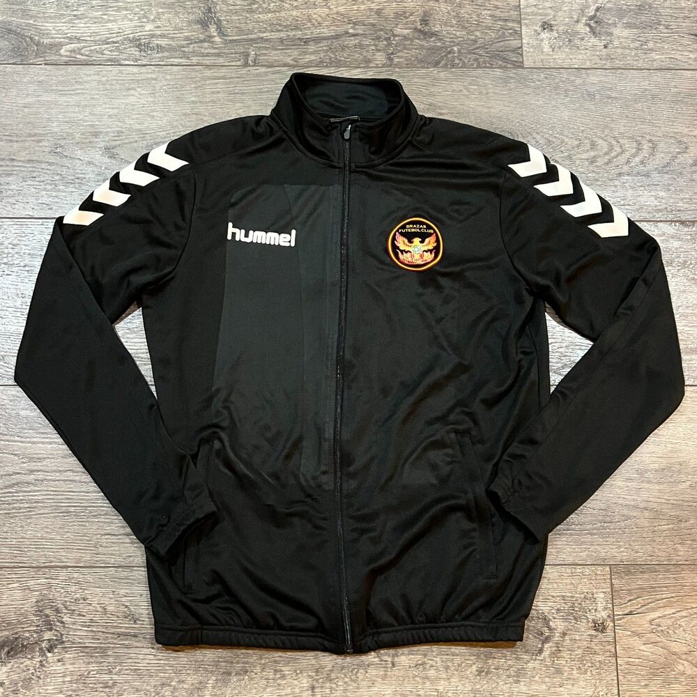 Hummel Brazas Futebol Club Black Full Zip Soccer Jacket - Men's Size Medium